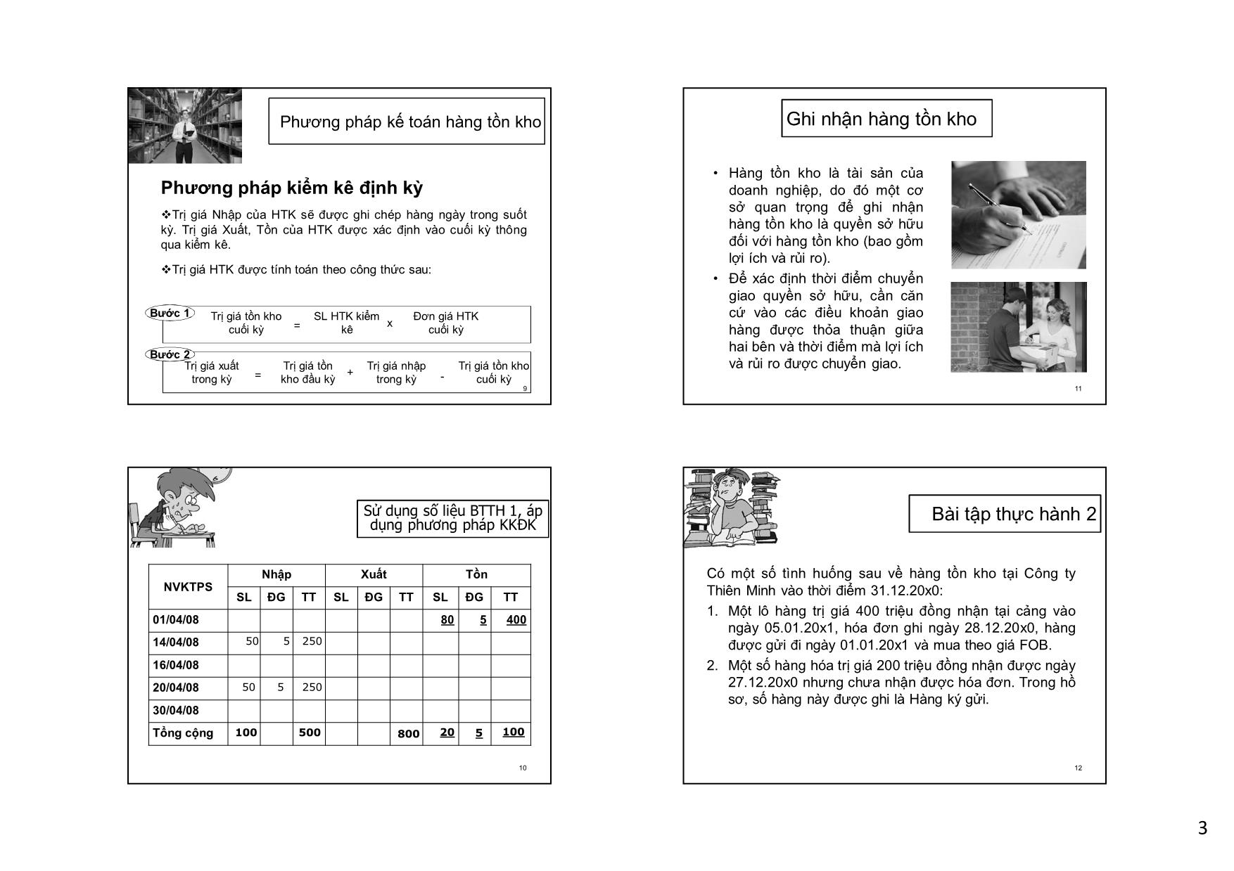 Bài giảng Kế toán tài chính - Chương 3: Kế toán hàng tồn kho - Đại học Mở thành phố Hồ Chí Minh trang 3