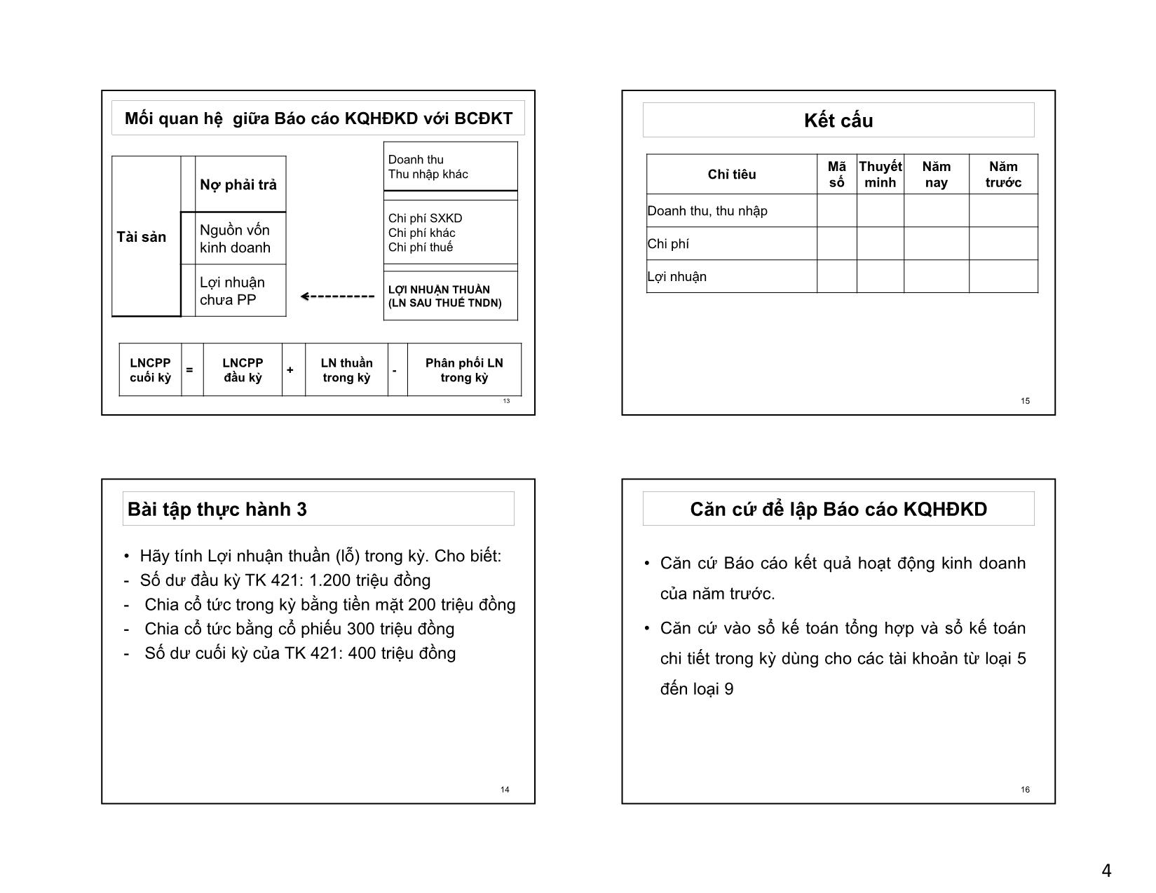 Bài giảng Kế toán tài chính - Chương 4: Báo cáo kết quả hoạt động kinh doanh trang 4