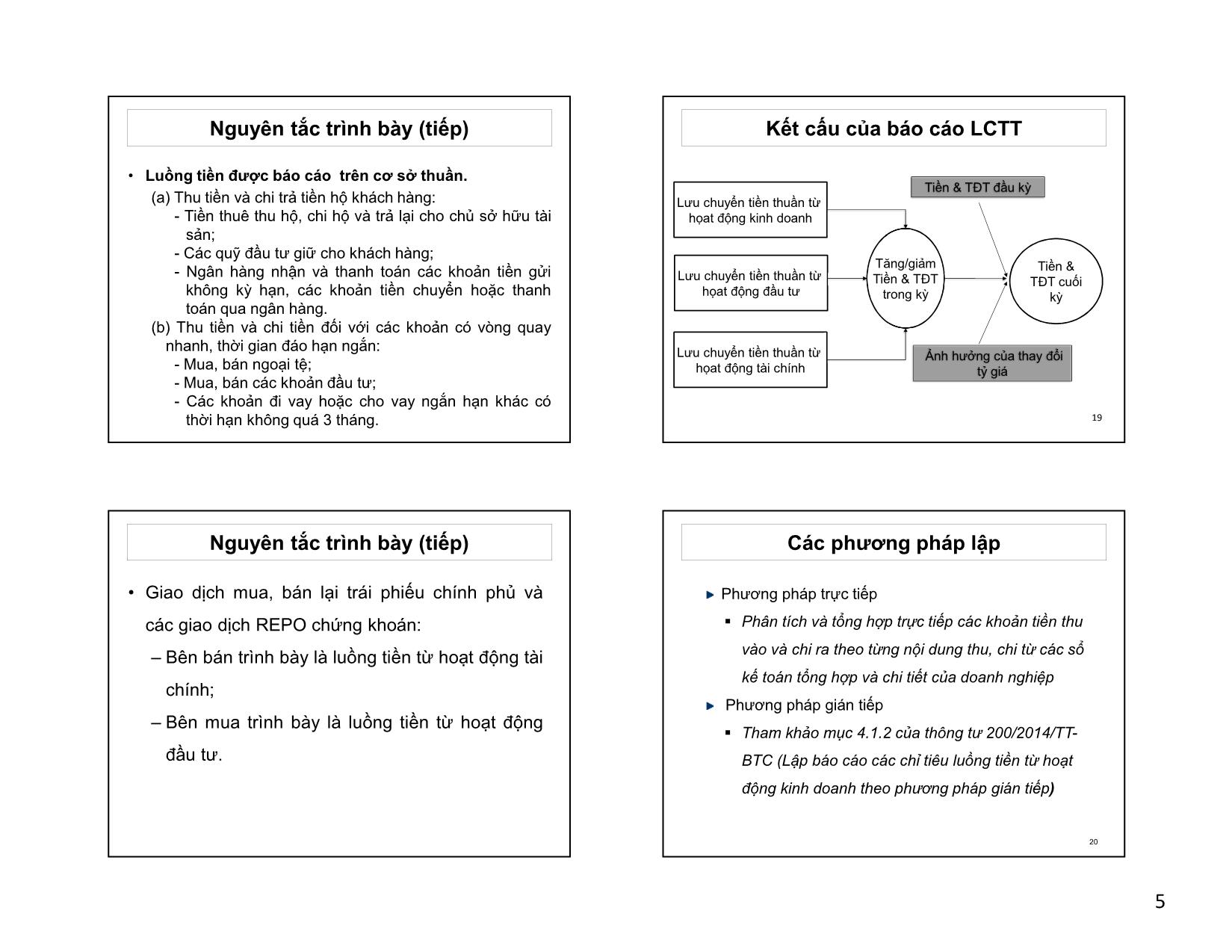 Bài giảng Kế toán tài chính - Chương 5: Báo cáo lưu chuyển tiền tệ trang 5
