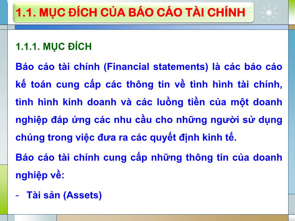 Bài giảng Kế toán tài chính - Chương 9: Báo cáo tài chính trang 7