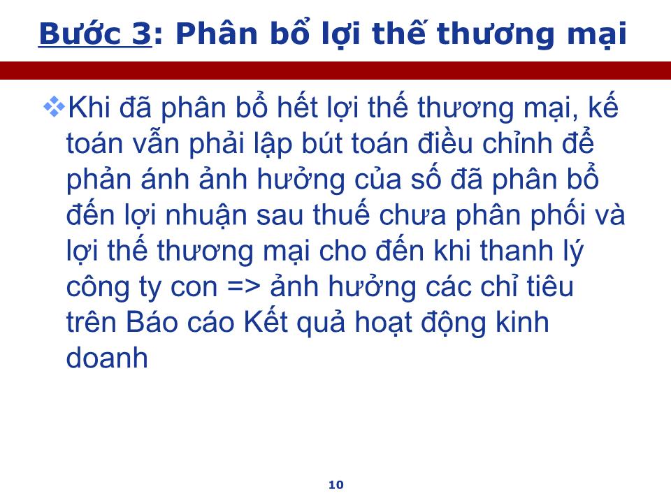 Bài giảng Kế toán tài chính doanh nghiệp nâng cao - Chương: Kỹ thuật lập Báo cáo tài chính hợp nhất - Nguyễn Thị Thanh Thủy trang 10