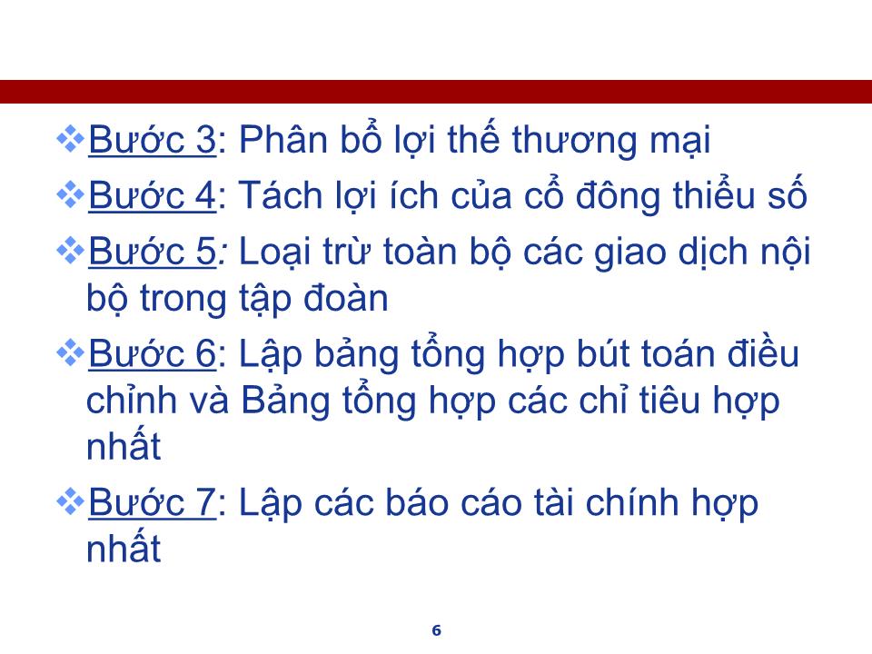 Bài giảng Kế toán tài chính doanh nghiệp nâng cao - Chương: Kỹ thuật lập Báo cáo tài chính hợp nhất - Nguyễn Thị Thanh Thủy trang 6