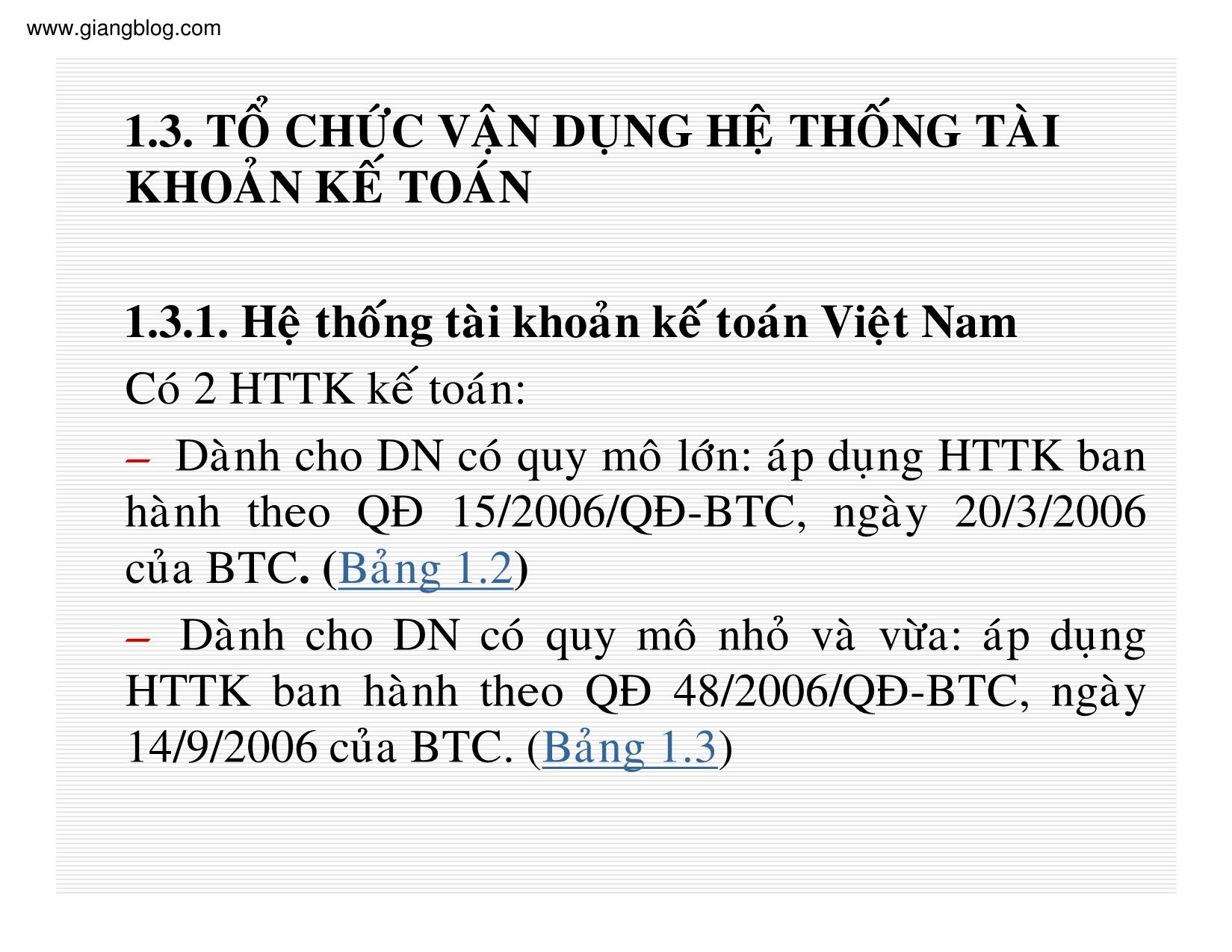 Bài giảng Kế toán thuế doanh nghiệp - Chương 1: Tổ chức công việc kế toán trong doanh nghiệp trang 4