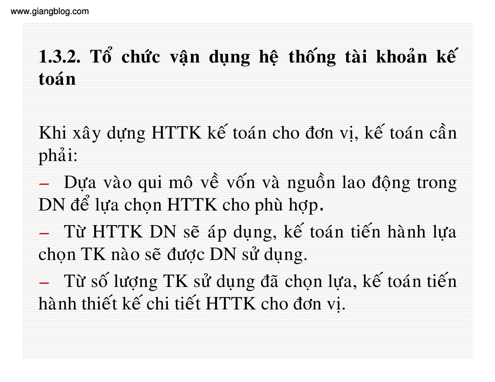 Bài giảng Kế toán thuế doanh nghiệp - Chương 1: Tổ chức công việc kế toán trong doanh nghiệp trang 5