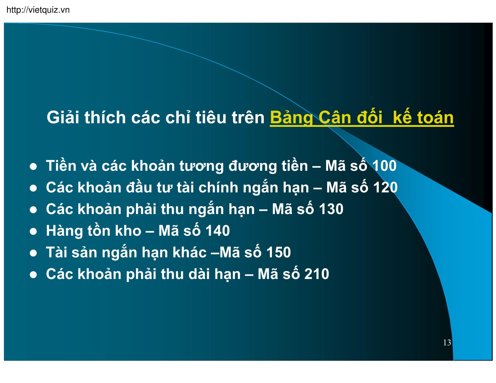 Bài giảng Kế toán thuế doanh nghiệp - Chương 15: Hệ thống Báo cáo tài chính trang 10