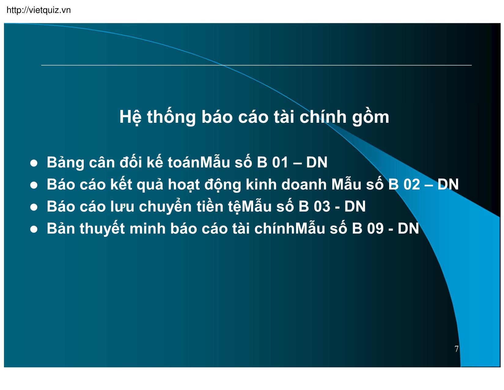 Bài giảng Kế toán thuế doanh nghiệp - Chương 15: Hệ thống Báo cáo tài chính trang 4