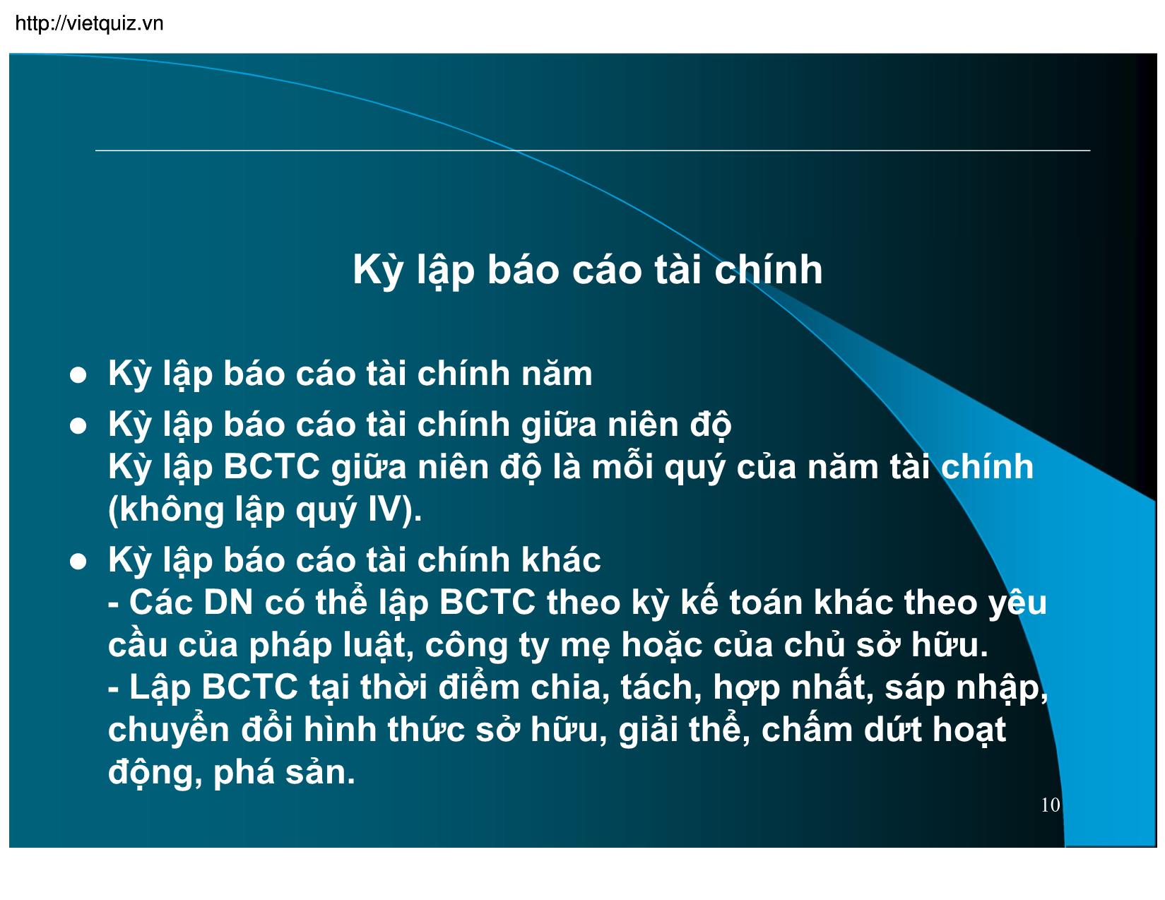 Bài giảng Kế toán thuế doanh nghiệp - Chương 15: Hệ thống Báo cáo tài chính trang 7