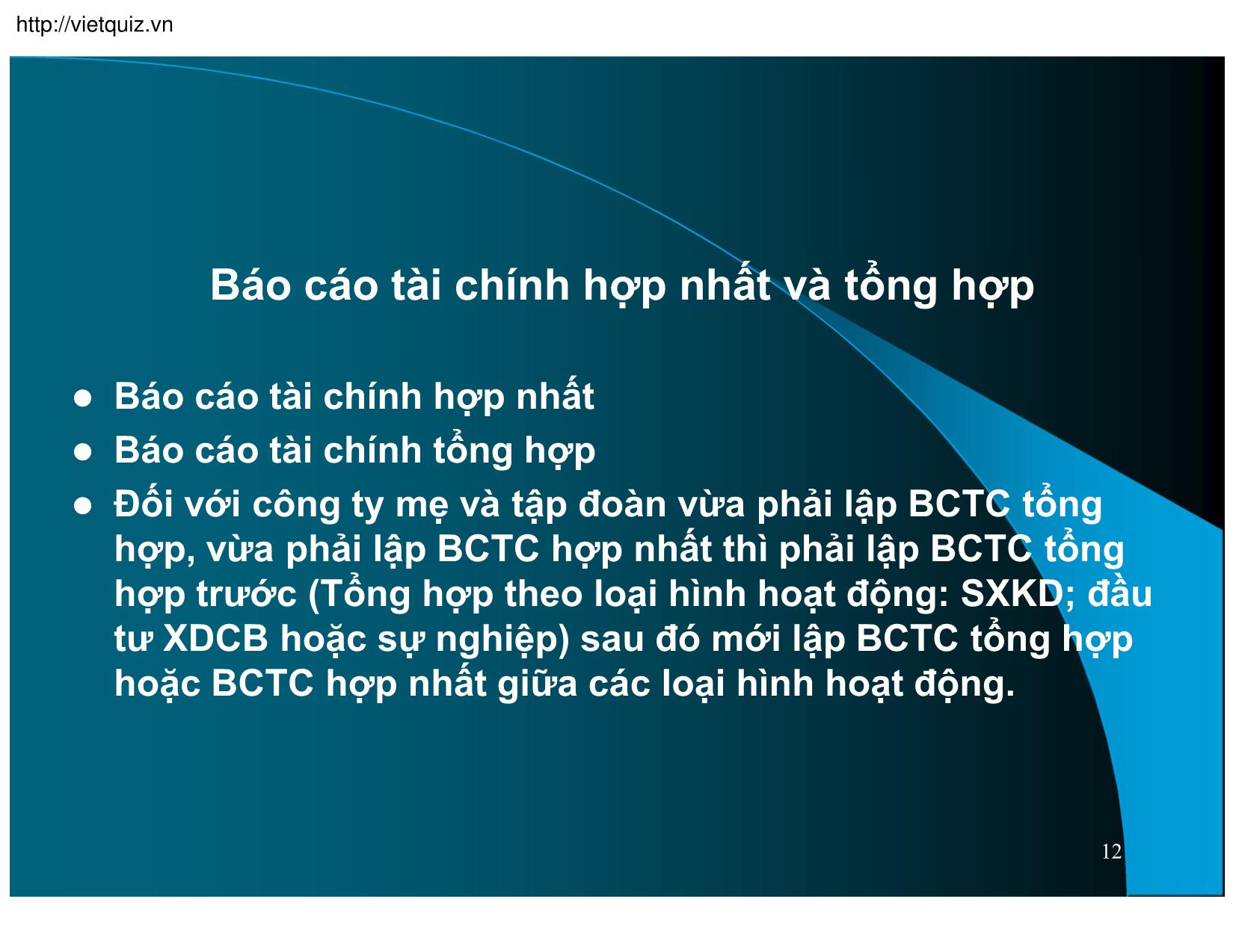 Bài giảng Kế toán thuế doanh nghiệp - Chương 15: Hệ thống Báo cáo tài chính trang 9