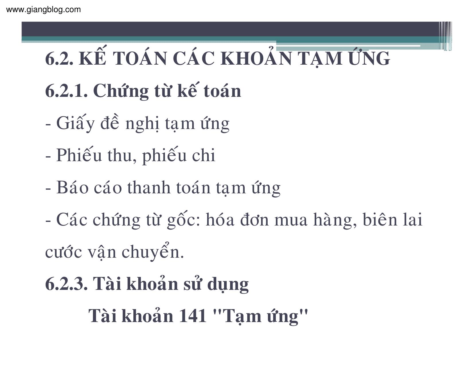 Bài giảng Kế toán thuế doanh nghiệp - Chương 6: Kế toán các khoản ứng trước trang 8