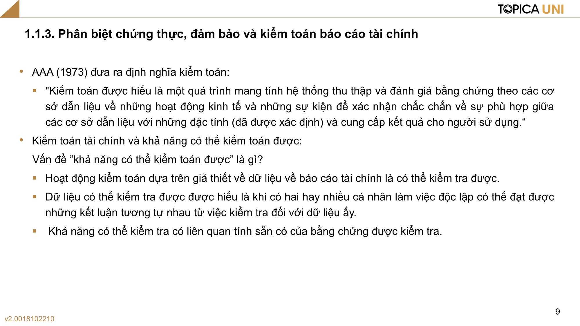 Bài giảng Kiểm toán - Bài 1: Kiểm toán tài chính trong nền kinh tế - Phan Trung Kiên trang 9