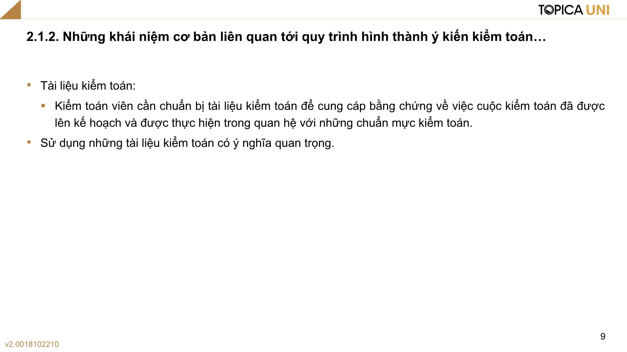 Bài giảng Kiểm toán - Bài 2: Quy trình hình thành ý kiến kiểm toán - Phan Trung Kiên trang 9