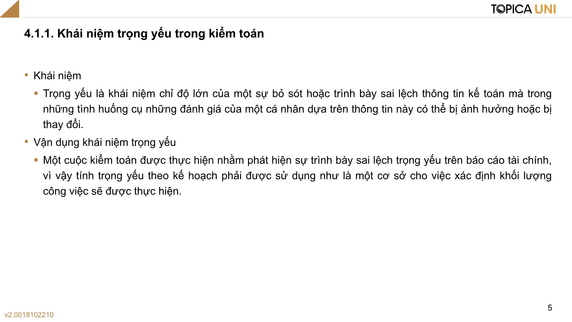 Bài giảng Kiểm toán - Bài 4: Lập kế hoạch kiểm toán - Phan Trung Kiên trang 5