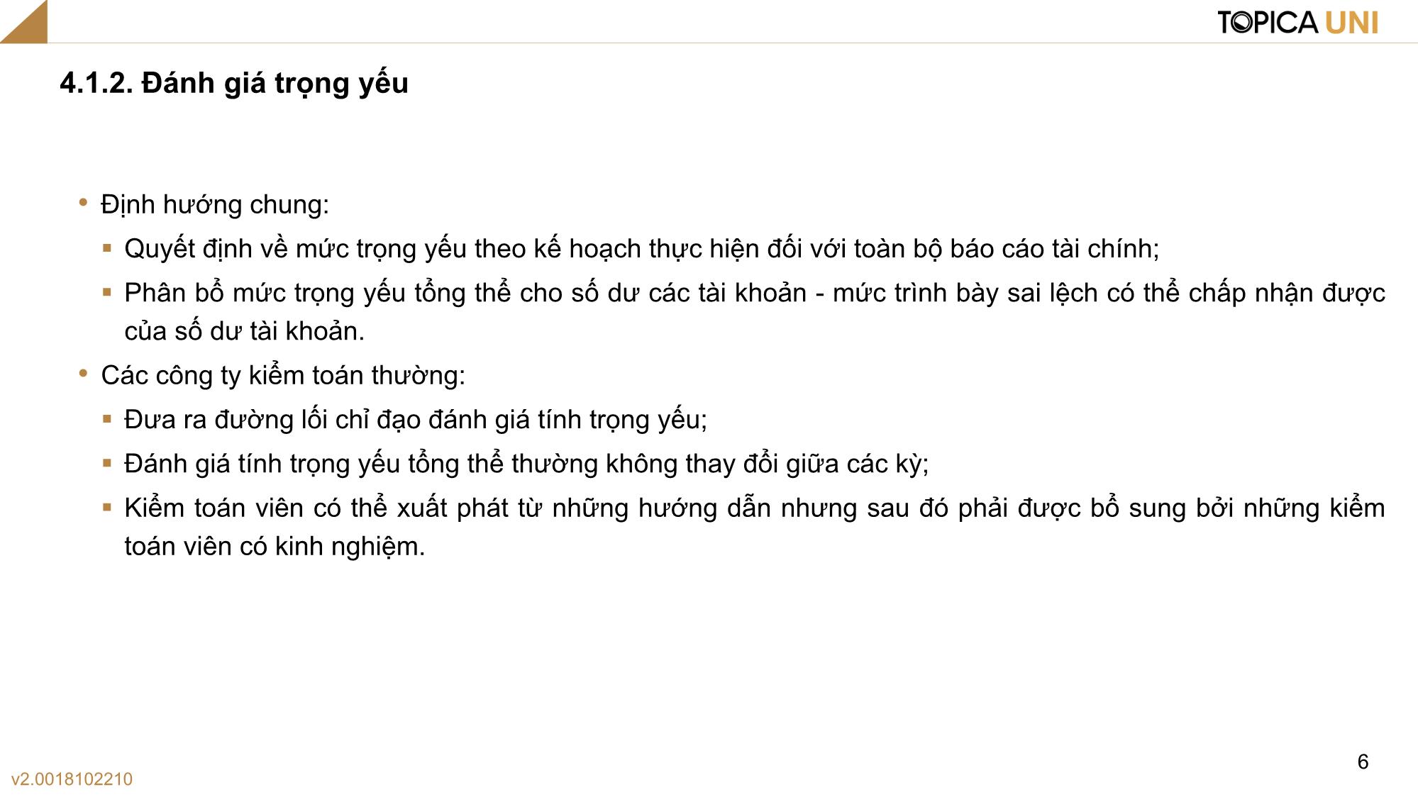 Bài giảng Kiểm toán - Bài 4: Lập kế hoạch kiểm toán - Phan Trung Kiên trang 6