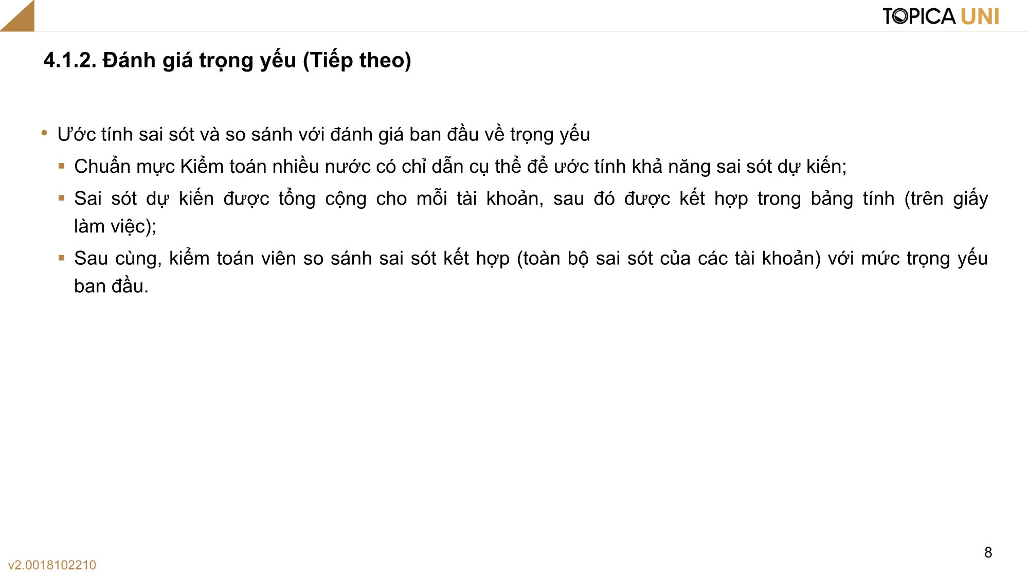 Bài giảng Kiểm toán - Bài 4: Lập kế hoạch kiểm toán - Phan Trung Kiên trang 8