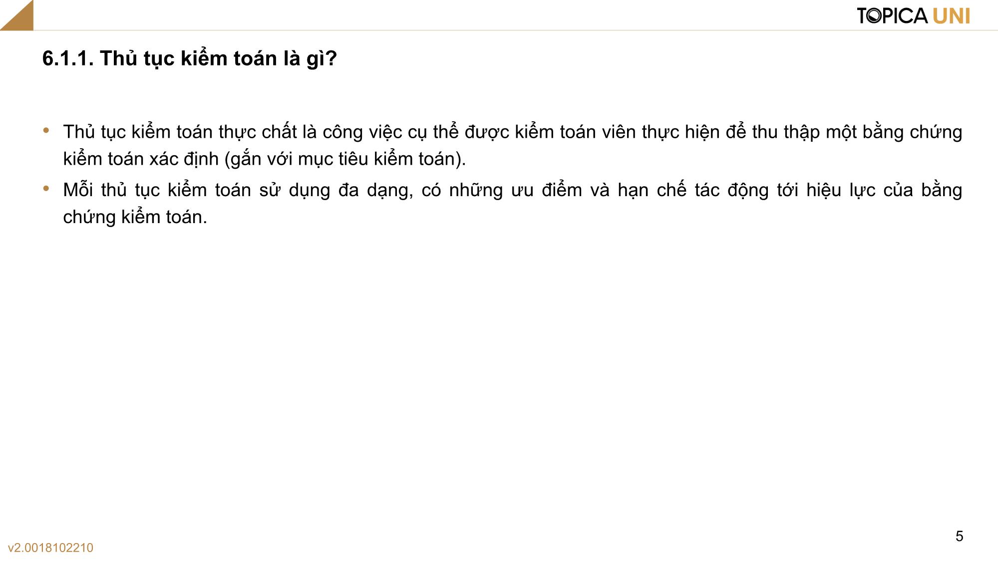 Bài giảng Kiểm toán - Bài 6: Chiến lược và chương trình kiểm toán - Phan Trung Kiên trang 5