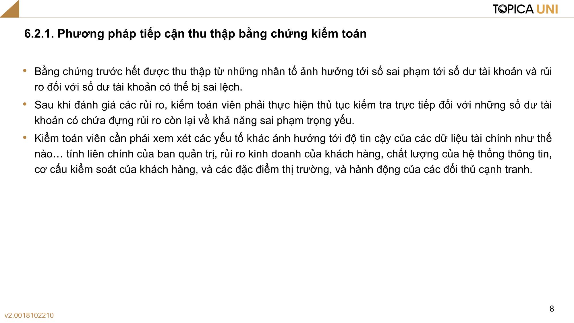 Bài giảng Kiểm toán - Bài 6: Chiến lược và chương trình kiểm toán - Phan Trung Kiên trang 8