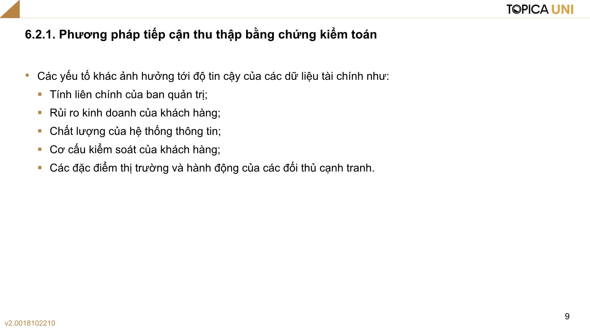 Bài giảng Kiểm toán - Bài 6: Chiến lược và chương trình kiểm toán - Phan Trung Kiên trang 9