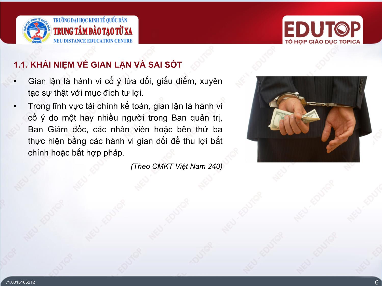 Bài giảng Kiểm toán căn bản - Bài 3: Các khái niệm cơ bản thuộc nội dung kiểm toán - Tạ Thu Trang trang 6