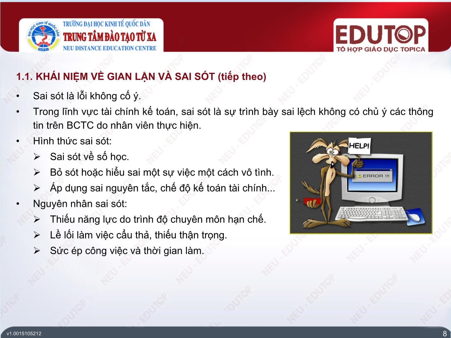 Bài giảng Kiểm toán căn bản - Bài 3: Các khái niệm cơ bản thuộc nội dung kiểm toán - Tạ Thu Trang trang 8