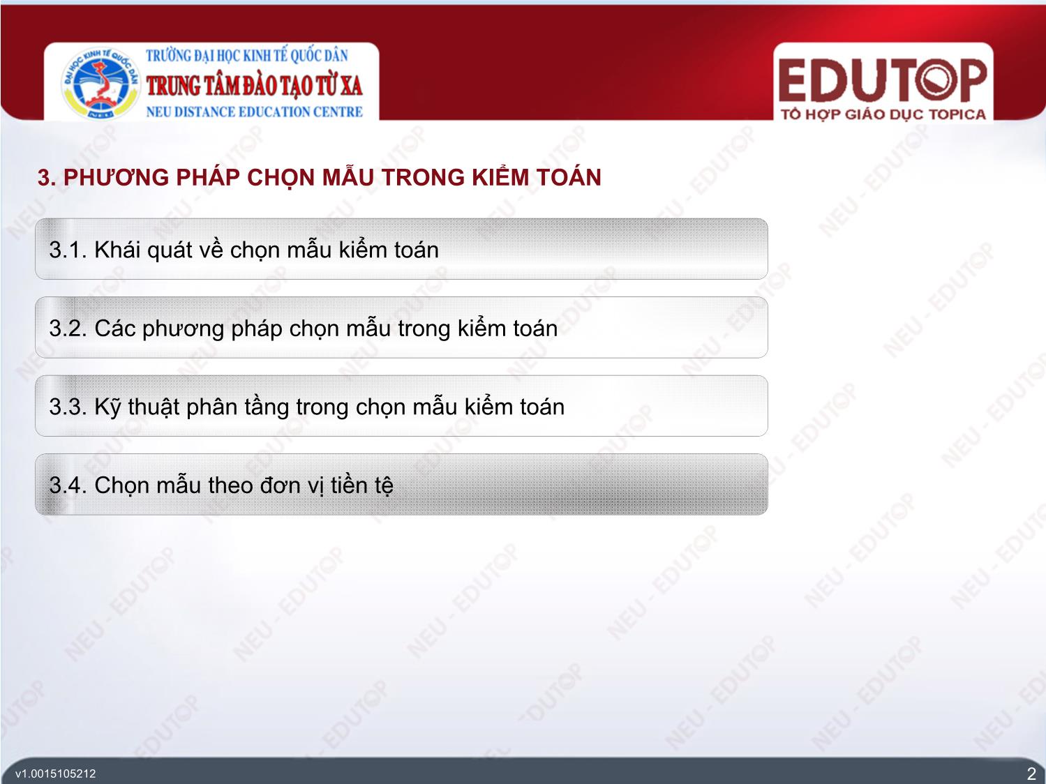 Bài giảng Kiểm toán căn bản - Bài 4: Đối tượng và phương pháp của kiểm toán (Phần 2) - Đinh Thế Hùng trang 2