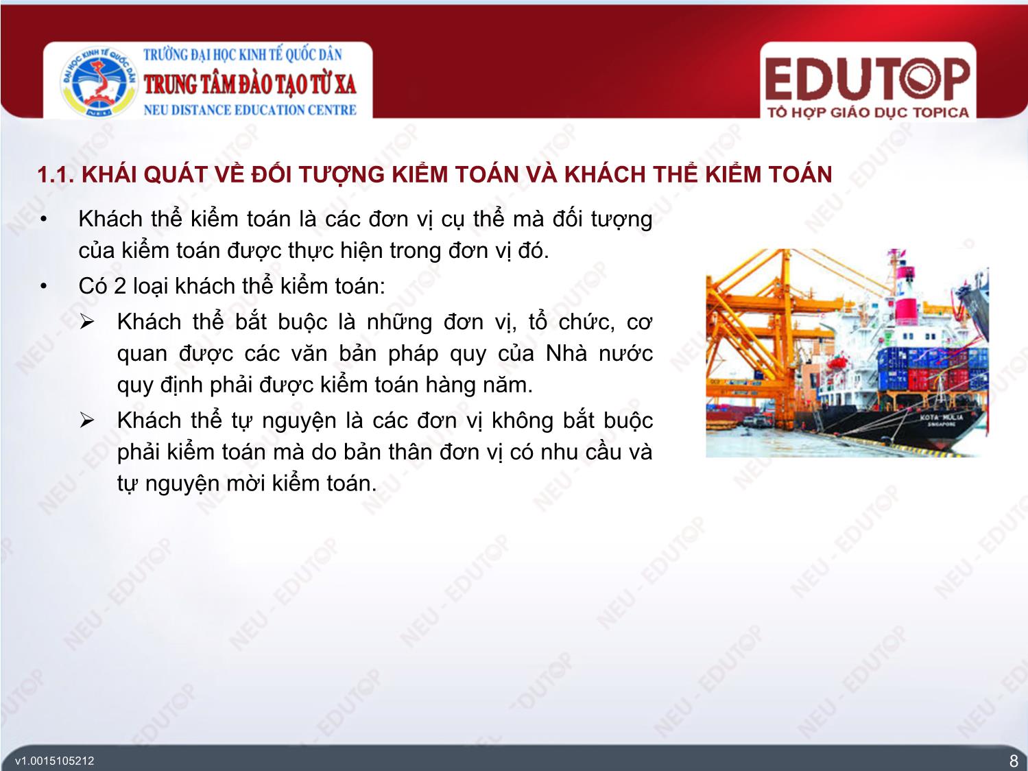 Bài giảng Kiểm toán căn bản - Bài 4: Đối tượng và phương pháp của kiểm toán (Phần 1) - Đinh Thế Hùng trang 8