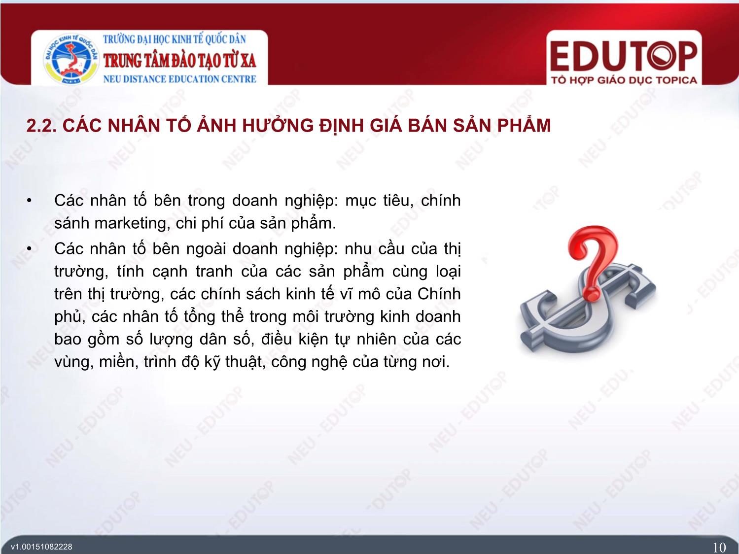 Bài giảng Kiểm toán căn bản - Bài 7: Định giá bán sản phẩm trong doanh nghiệp - Trần Trung Tuấn trang 10