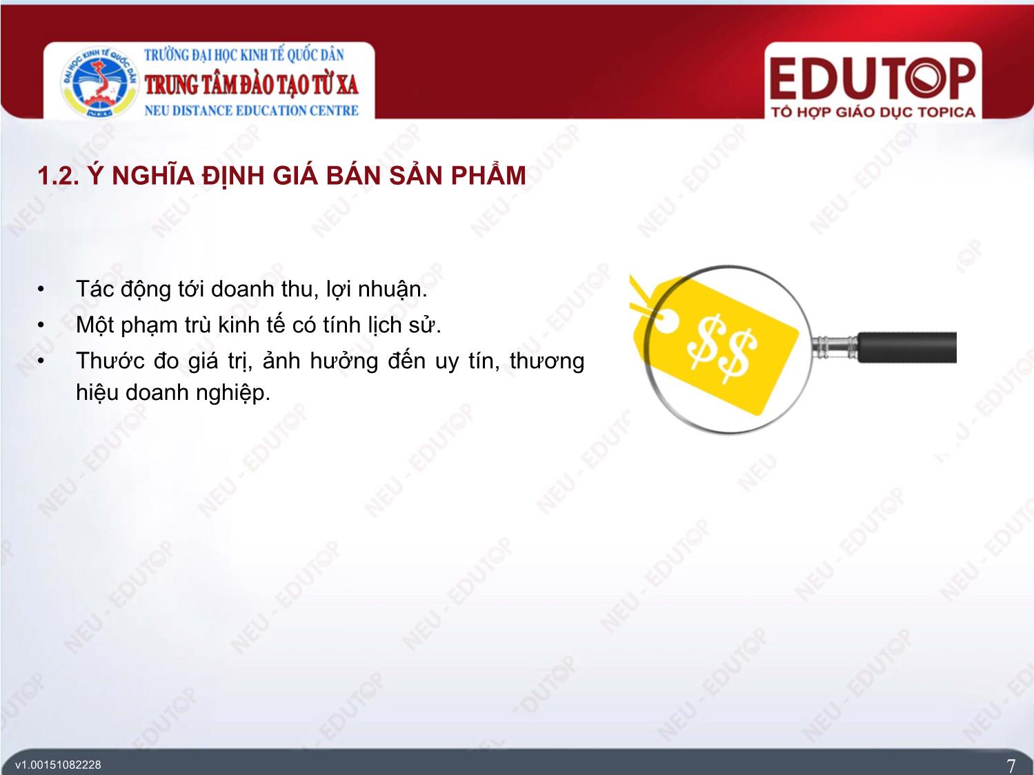 Bài giảng Kiểm toán căn bản - Bài 7: Định giá bán sản phẩm trong doanh nghiệp - Trần Trung Tuấn trang 7