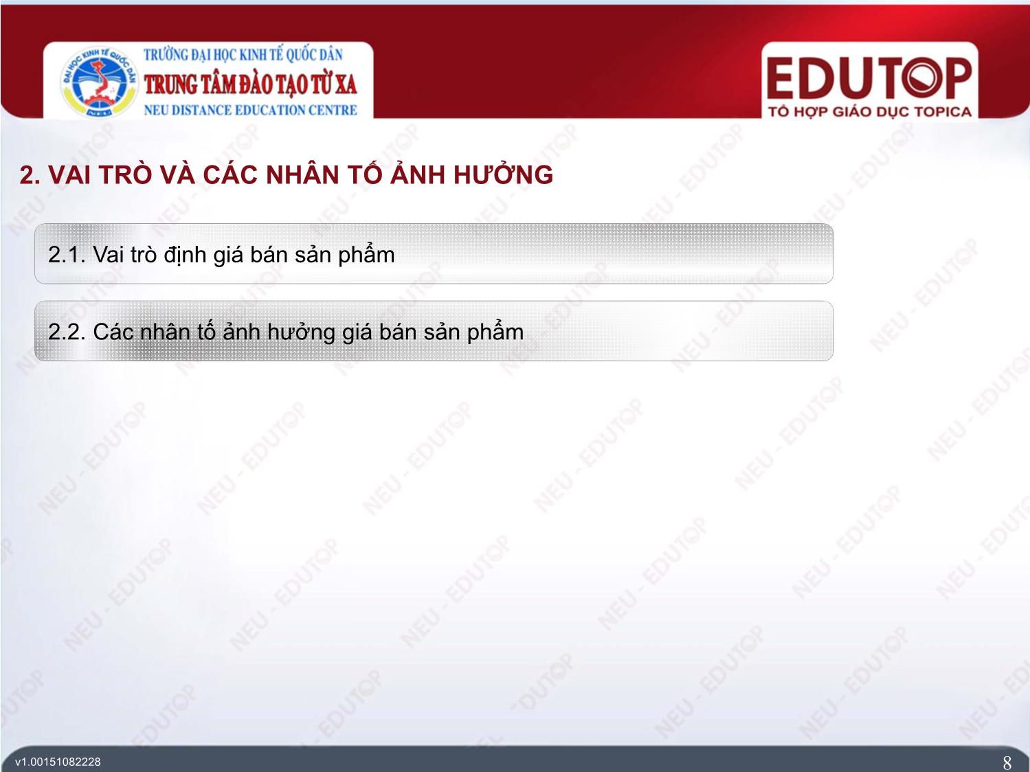 Bài giảng Kiểm toán căn bản - Bài 7: Định giá bán sản phẩm trong doanh nghiệp - Trần Trung Tuấn trang 8