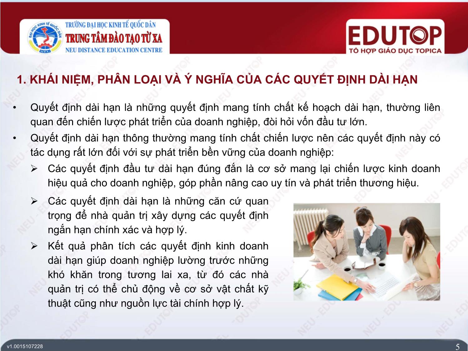 Bài giảng Kiểm toán căn bản - Bài 9: Thông tin kế toán quản trị cho việc ra quyết định kinh doanh dài hạn - Lê Ngọc Thăng trang 5