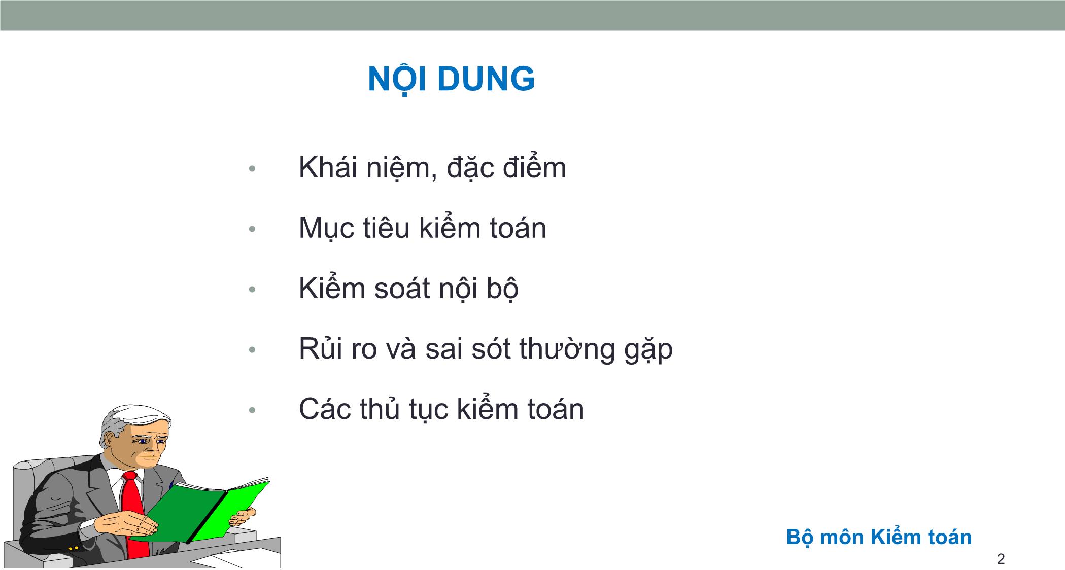 Bài giảng Kiểm toán căn bản - Chương 4: Kiểm toán tài sản cố định và chi phí khấu hao tài sản cố định trang 2