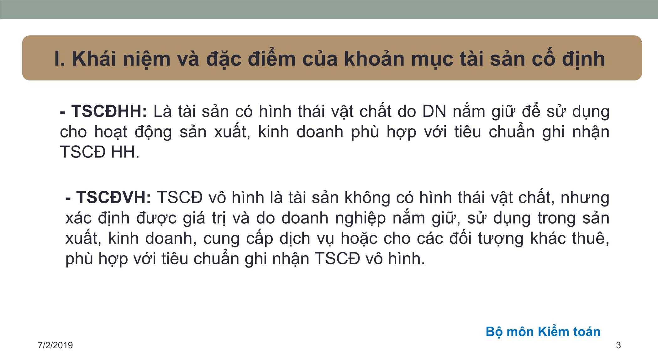 Bài giảng Kiểm toán căn bản - Chương 4: Kiểm toán tài sản cố định và chi phí khấu hao tài sản cố định trang 3