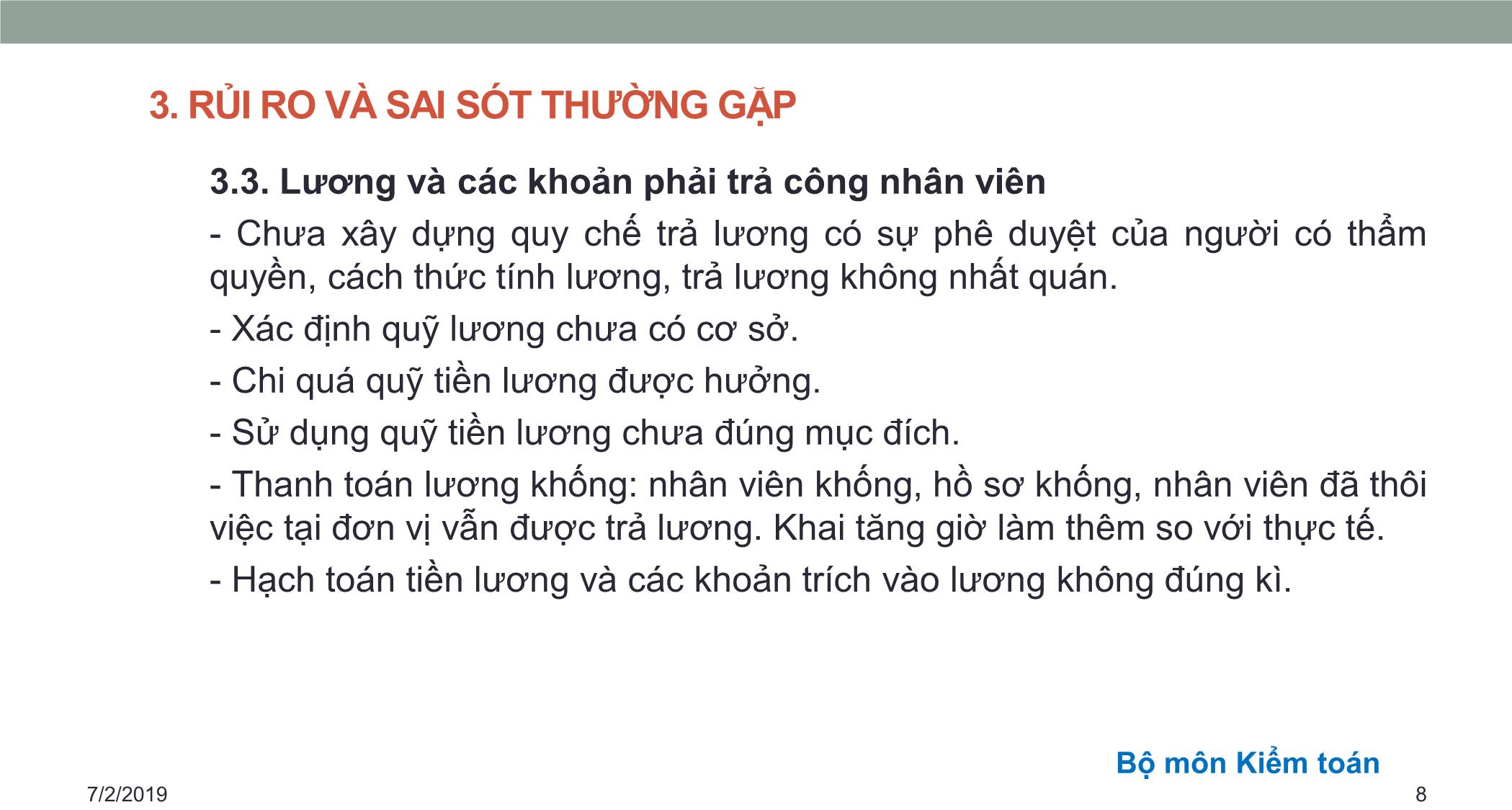 Bài giảng Kiểm toán căn bản - Chương 5: Kiểm toán nợ phải trả & Vốn chủ sở hữu trang 8