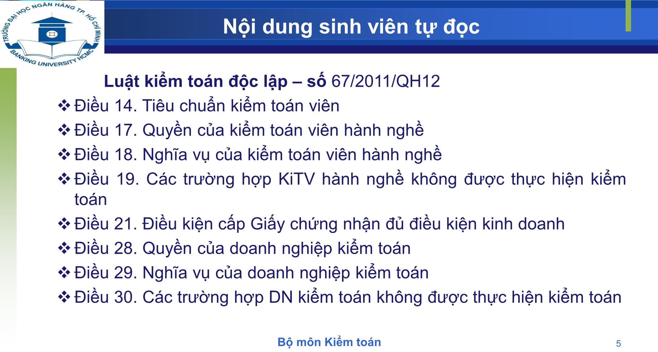 Bài giảng Kiểm toán - Chương 1: Tổng quan về kiểm toán trang 5