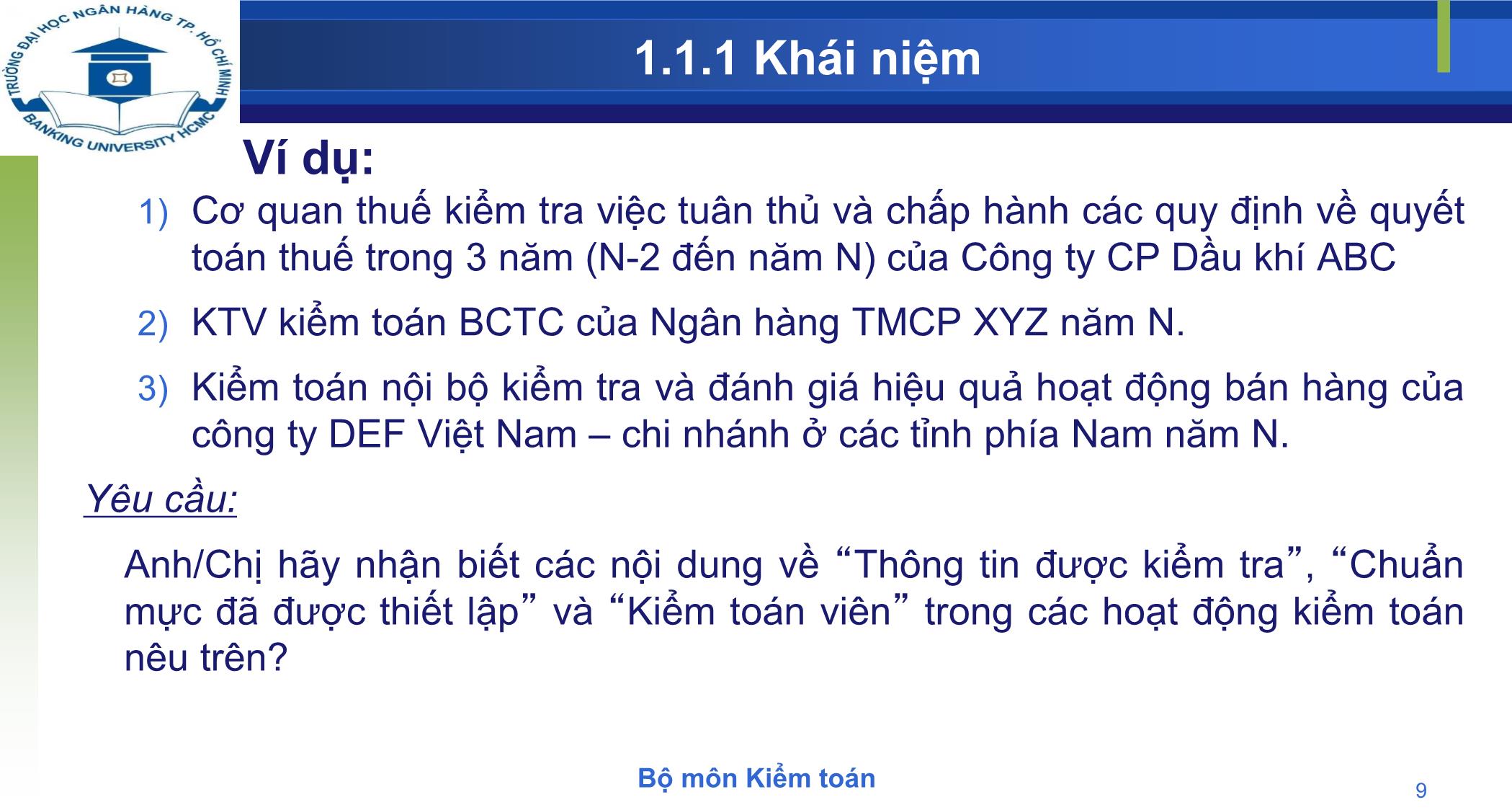 Bài giảng Kiểm toán - Chương 1: Tổng quan về kiểm toán trang 9