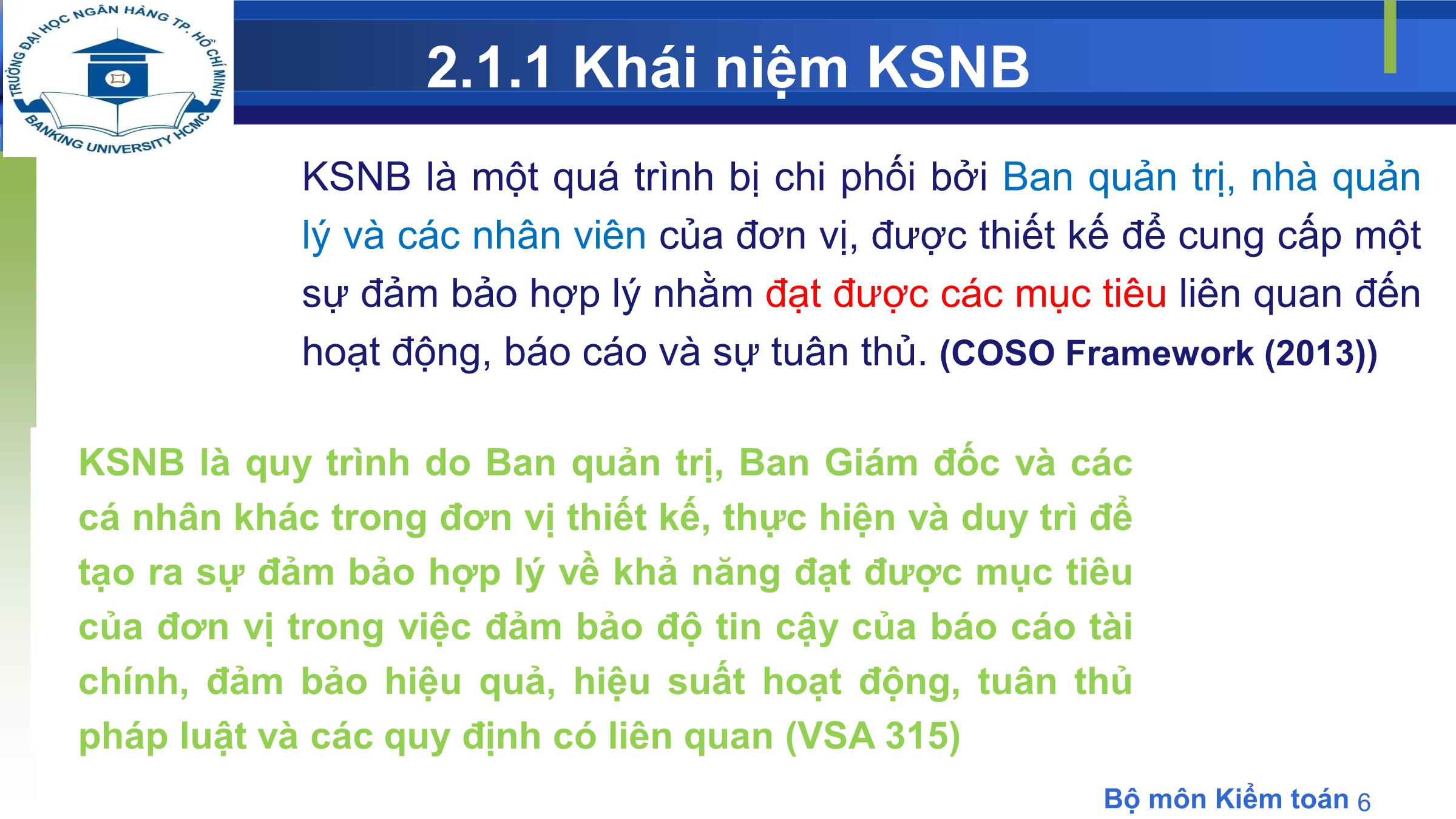 Bài giảng Kiểm toán - Chương 2: Kiểm soát nội bộ trang 6