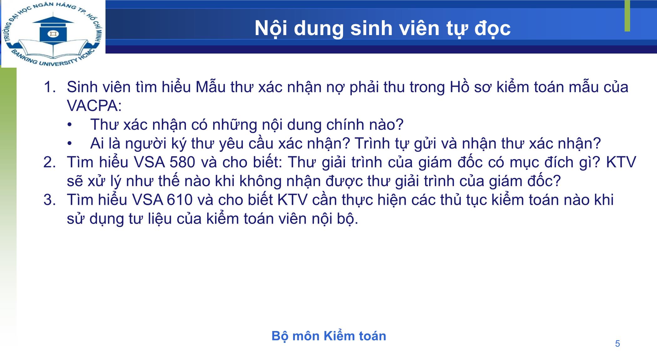 Bài giảng Kiểm toán - Chương 4: Thực hiện các thử nghiệm kiểm toán trang 5