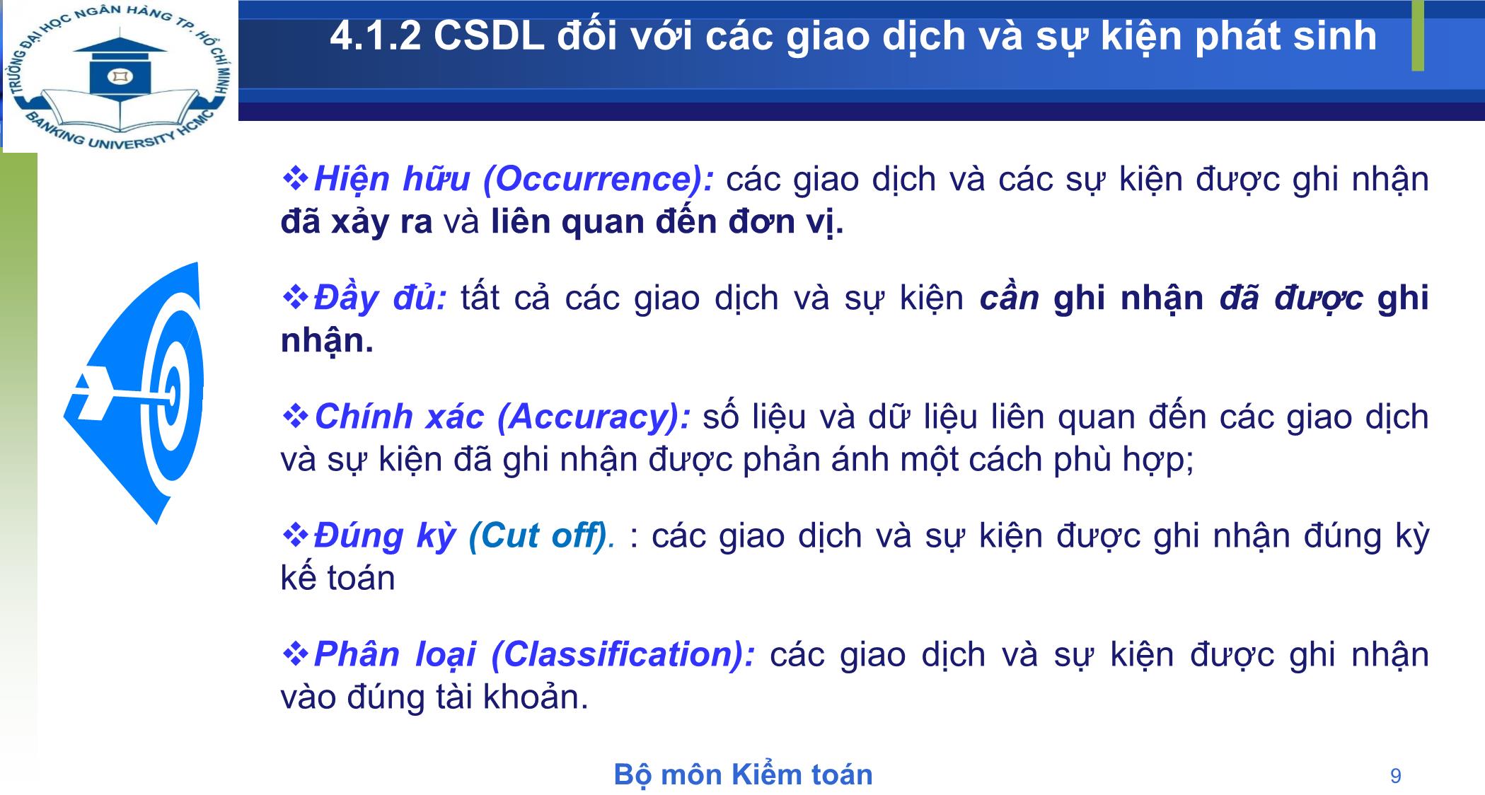 Bài giảng Kiểm toán - Chương 4: Thực hiện các thử nghiệm kiểm toán trang 9