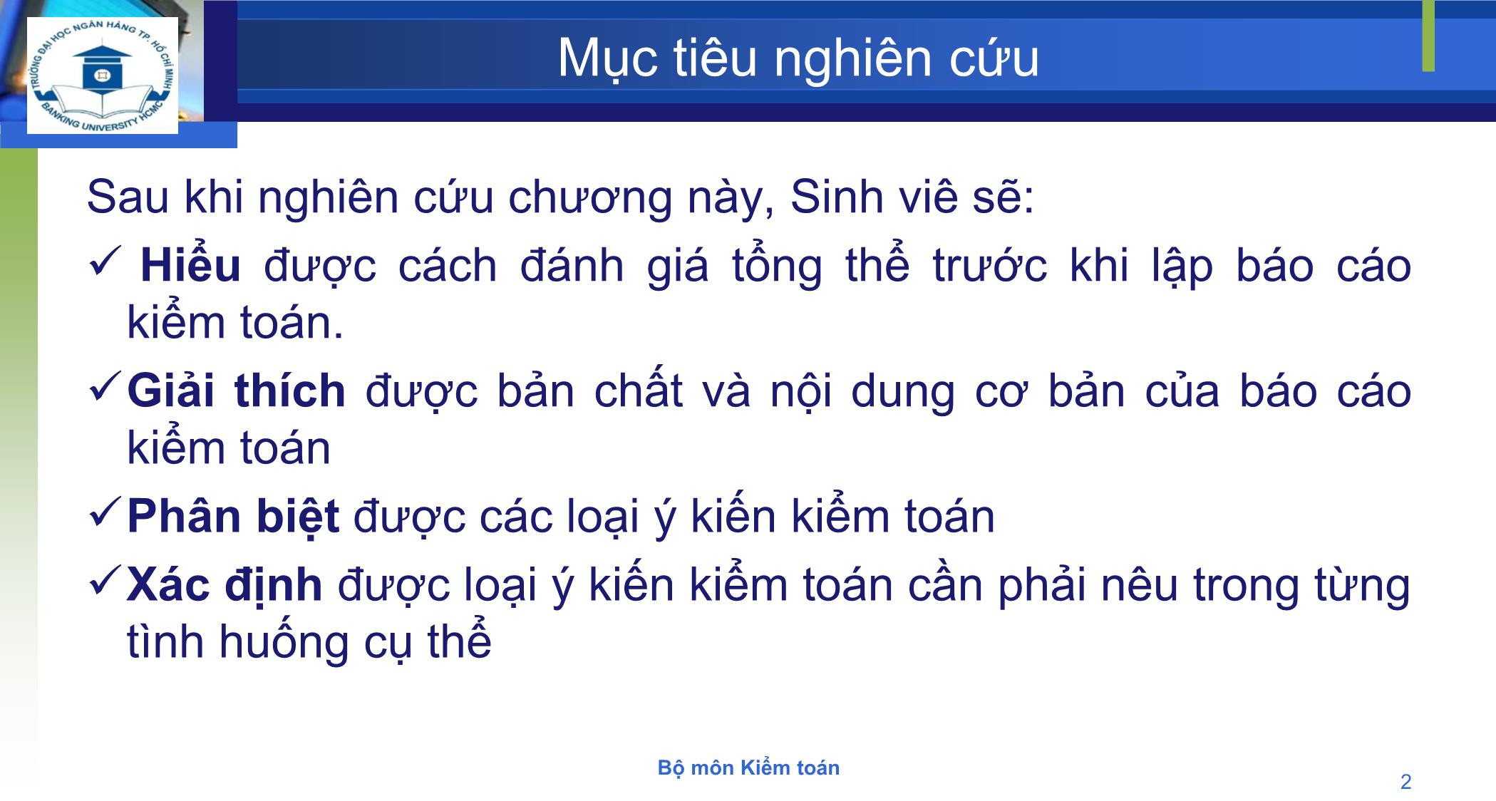 Bài giảng Kiểm toán - Chương 5: Hoàn thành kiểm toán trang 2