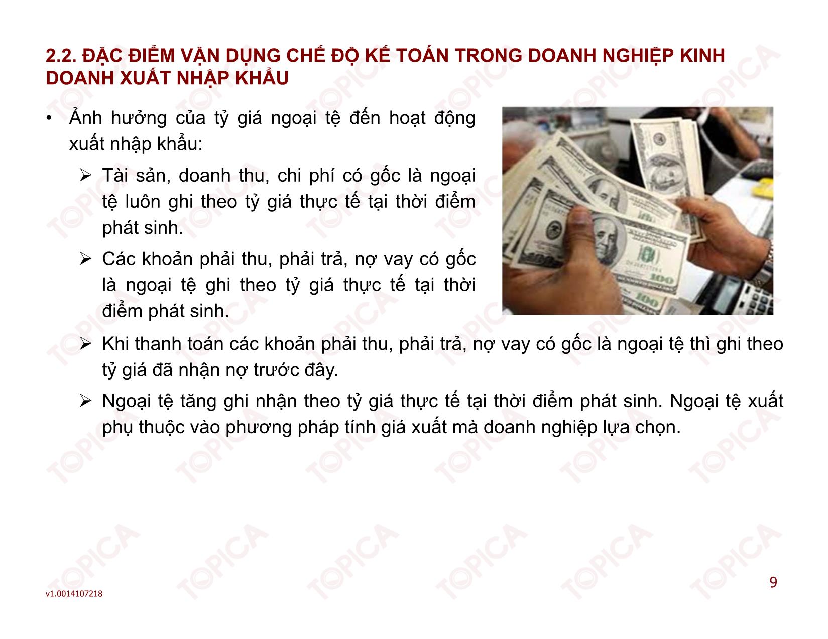 Bài giảng Kiểm toán doanh nghiệp thương mại - Bài 2: Kế toán trong các doanh nghiệp kinh doanh xuất nhập khẩu - Đoàn Thị Trúc Quỳnh trang 9