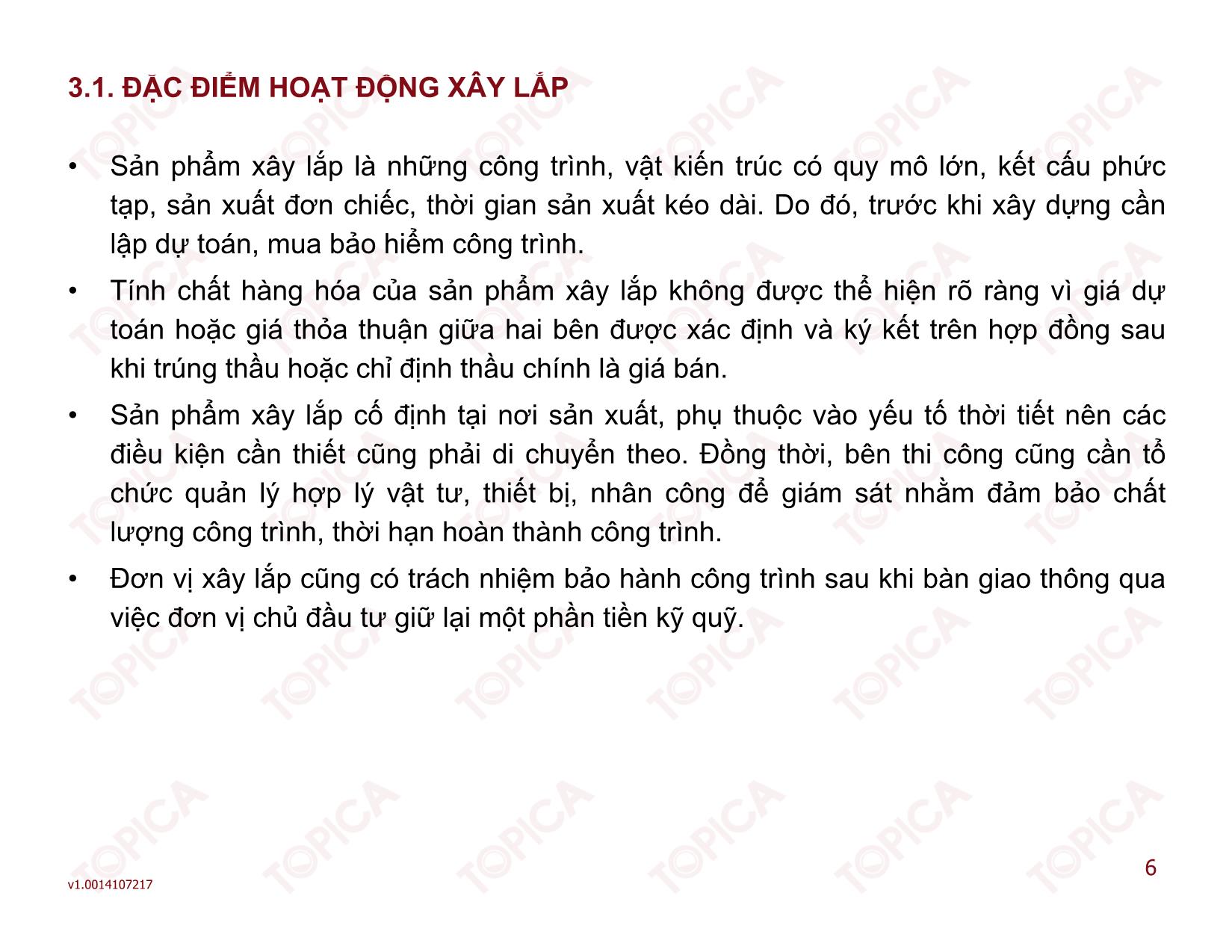 Bài giảng Kiểm toán doanh nghiệp thương mại - Bài 3: Kế toán trong các doanh nghiệp xây lắp và trong các đơn vị chủ đầu tư - Đoàn Thị Trúc Quỳnh trang 6