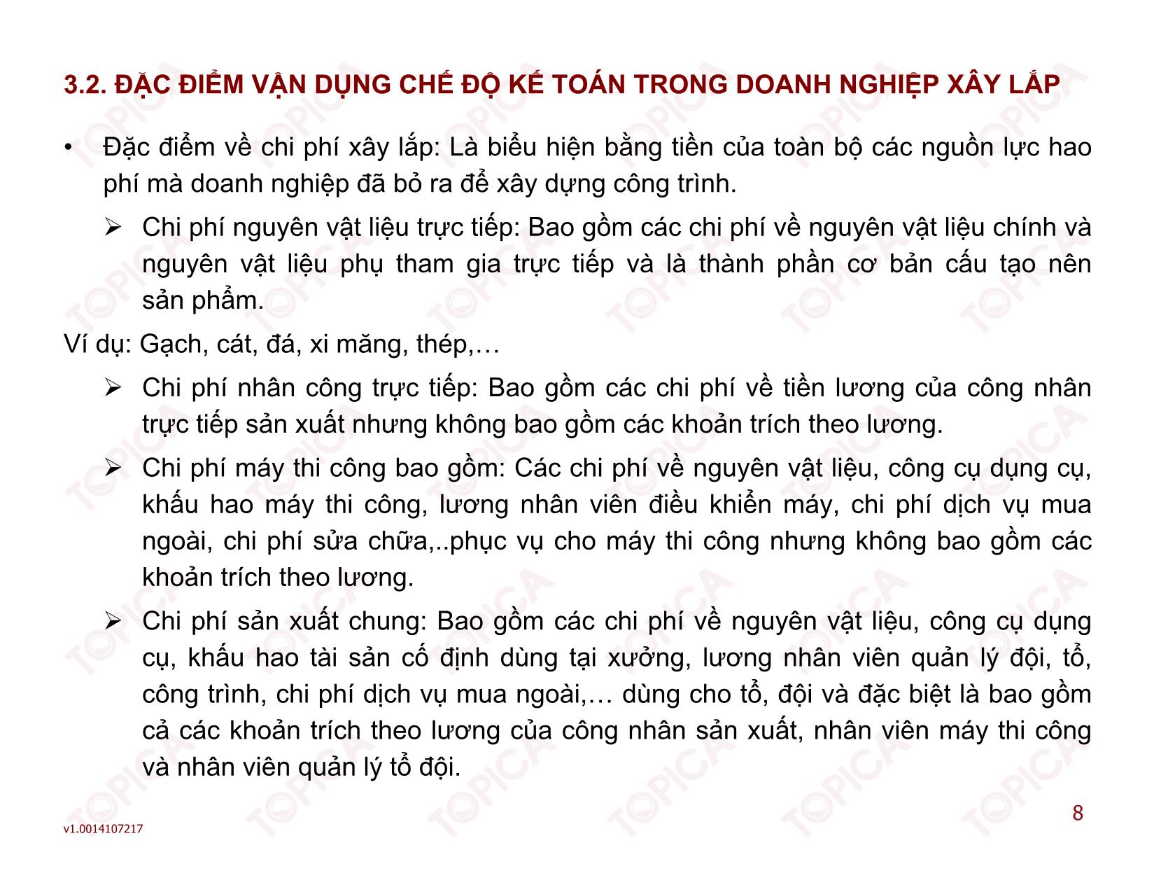 Bài giảng Kiểm toán doanh nghiệp thương mại - Bài 3: Kế toán trong các doanh nghiệp xây lắp và trong các đơn vị chủ đầu tư - Đoàn Thị Trúc Quỳnh trang 8