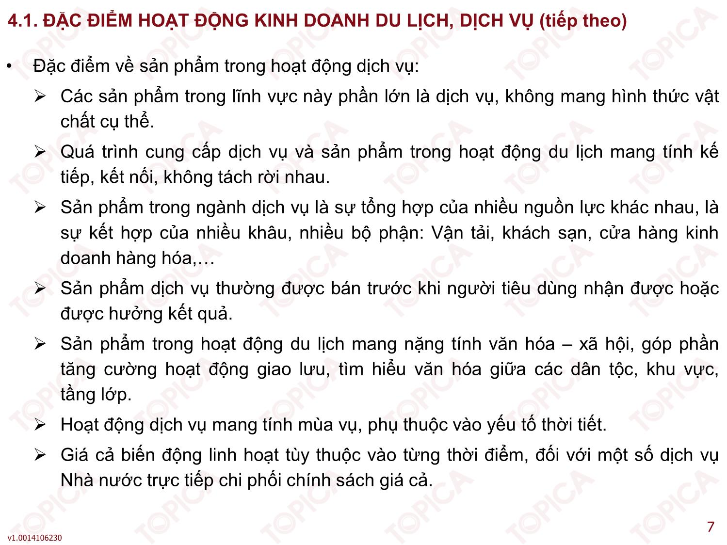 Bài giảng Kiểm toán doanh nghiệp thương mại - Bài 4: Kế toán trong các doanh nghiệp kinh doanh du lịch, dịch vụ - Đoàn Thị Trúc Quỳnh trang 7