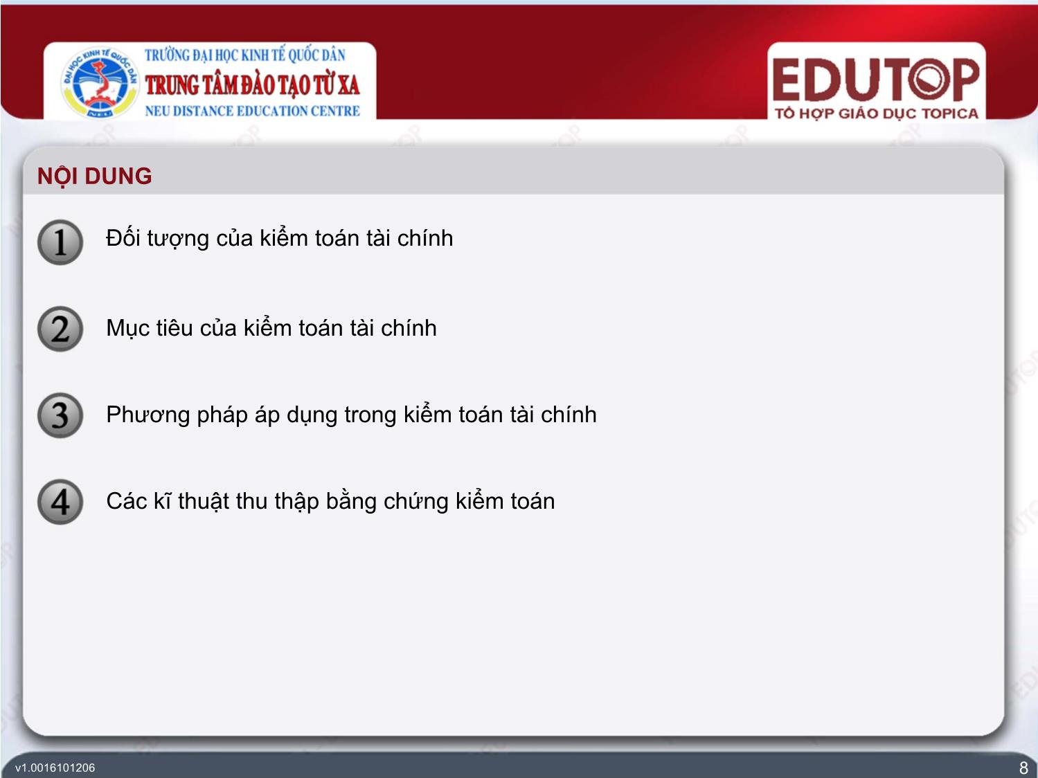 Bài giảng Kiểm toán tài chính - Bài 1: Đối tượng, mục tiêu và phương pháp kiểm toán tài chính - Nguyễn Thị Mỹ trang 8