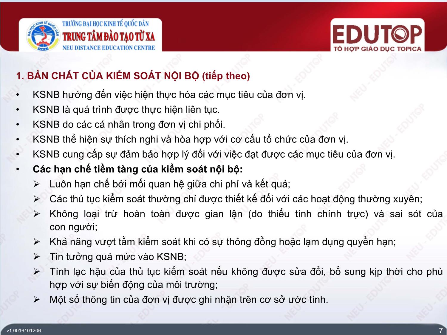 Bài giảng Kiểm toán tài chính - Bài 2: Đánh giá kiểm soát nội bộ - Bùi Thị Minh Hải trang 7