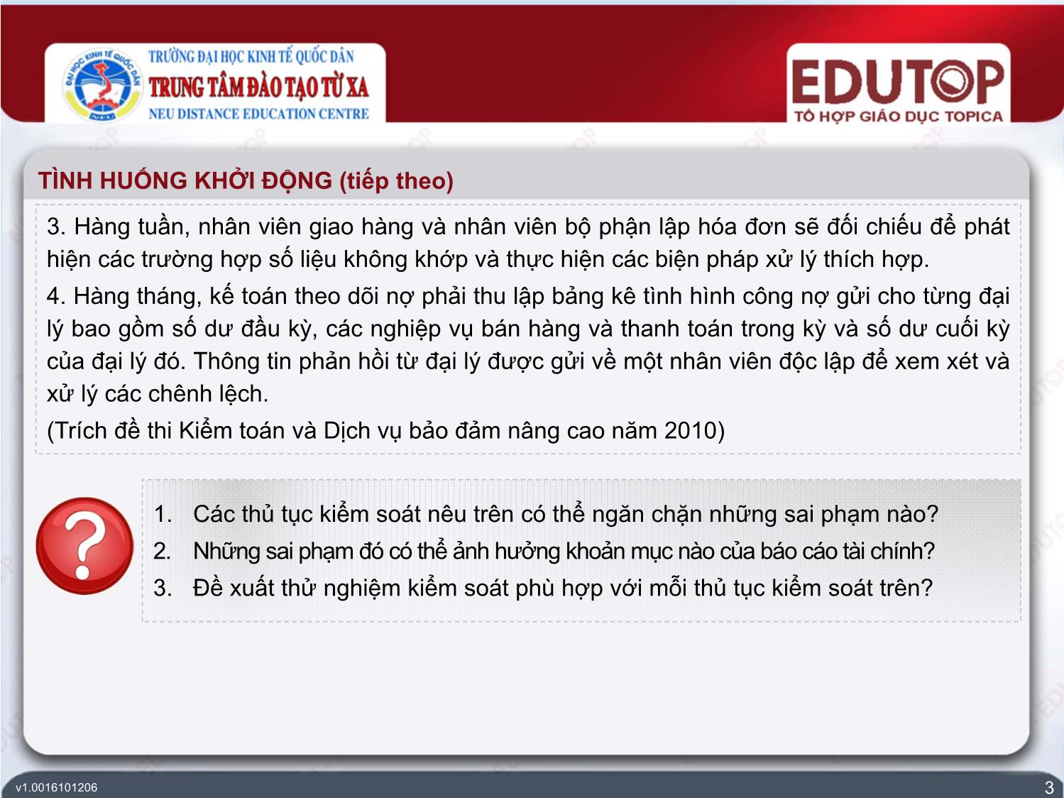 Bài giảng Kiểm toán tài chính - Bài 4: Kiểm toán chu trình bán hàng & thu tiền - Phan Trung Kiên trang 3