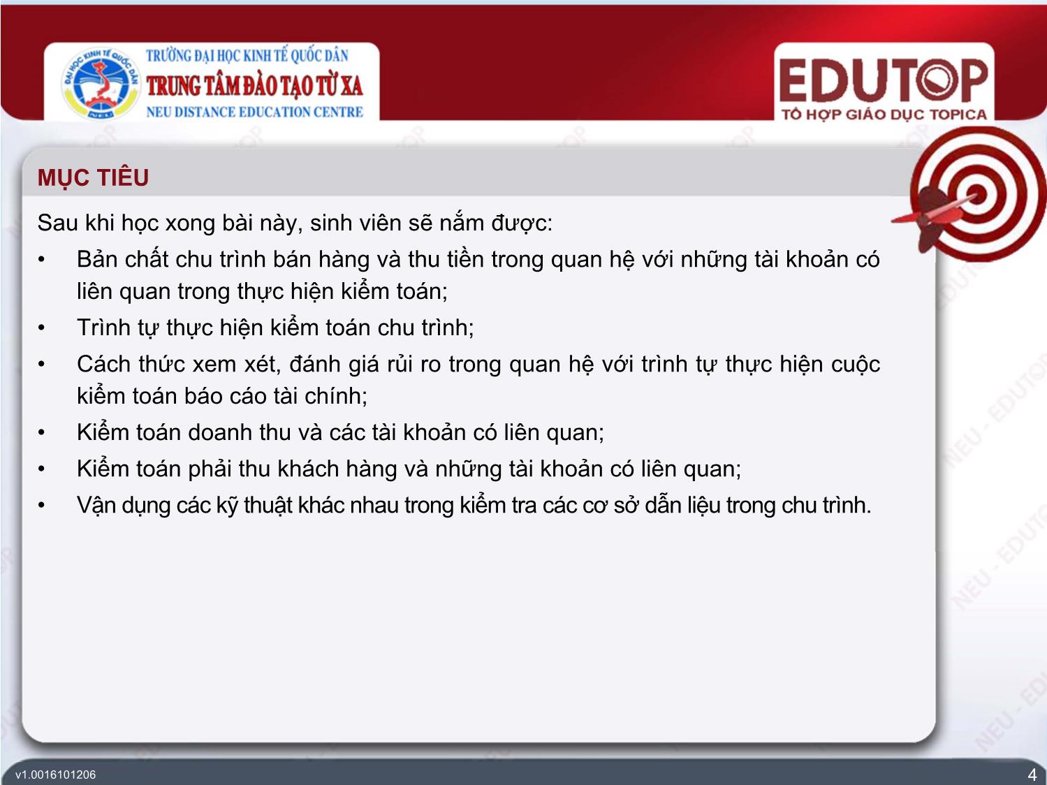 Bài giảng Kiểm toán tài chính - Bài 4: Kiểm toán chu trình bán hàng & thu tiền - Phan Trung Kiên trang 4