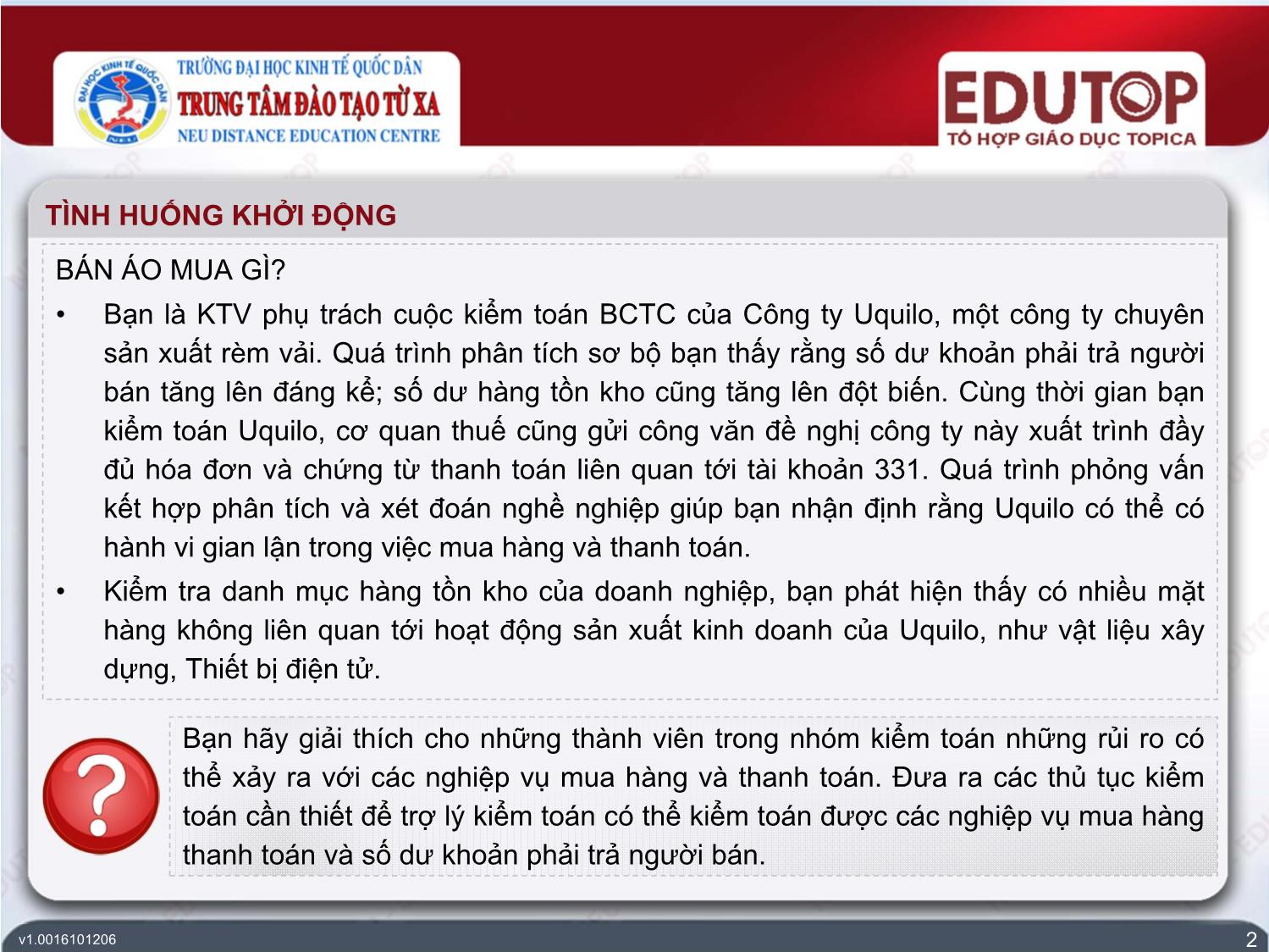 Bài giảng Kiểm toán tài chính - Bài 5: Kiểm toán chu trình mua hàng và thanh toán - Trần Mạnh Dũng trang 2