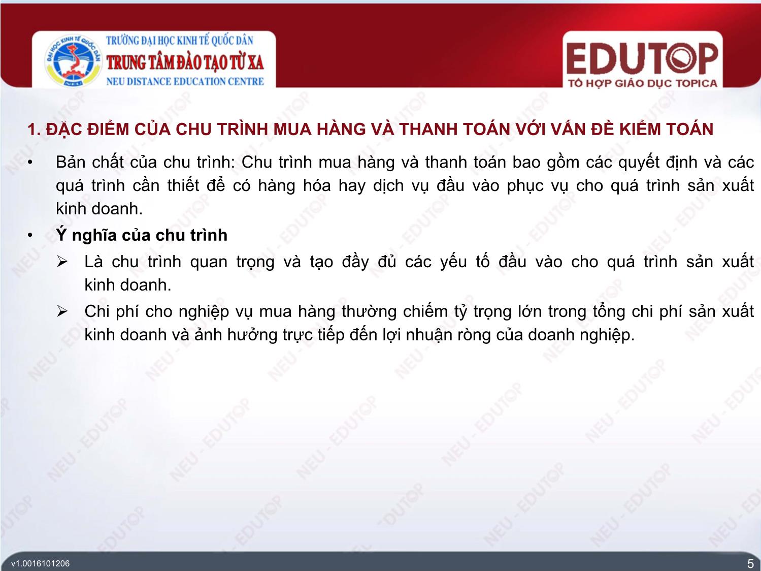 Bài giảng Kiểm toán tài chính - Bài 5: Kiểm toán chu trình mua hàng và thanh toán - Trần Mạnh Dũng trang 5