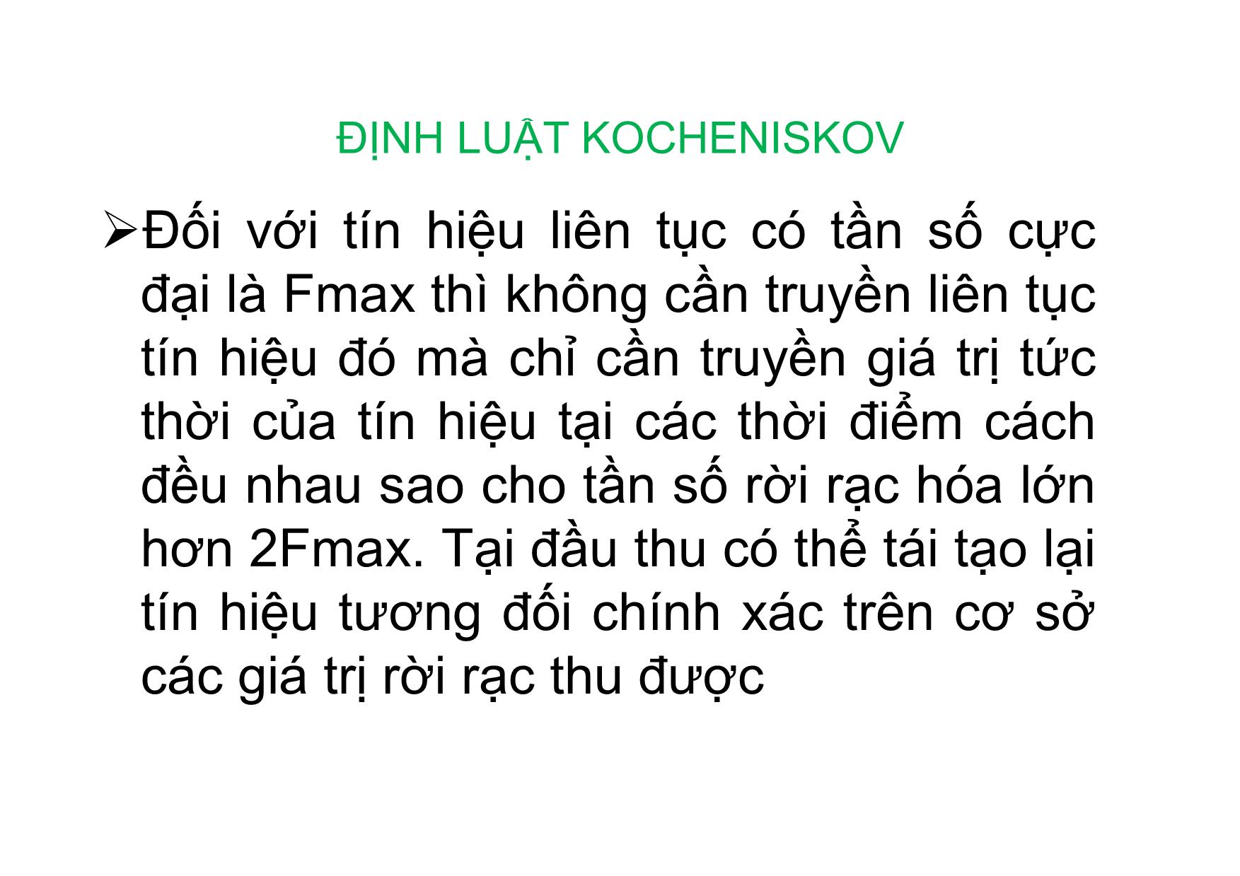 Bài giảng Kỹ thuật chuyên mạch - Chương 2: Điều chế biên độ xung PAM trang 3