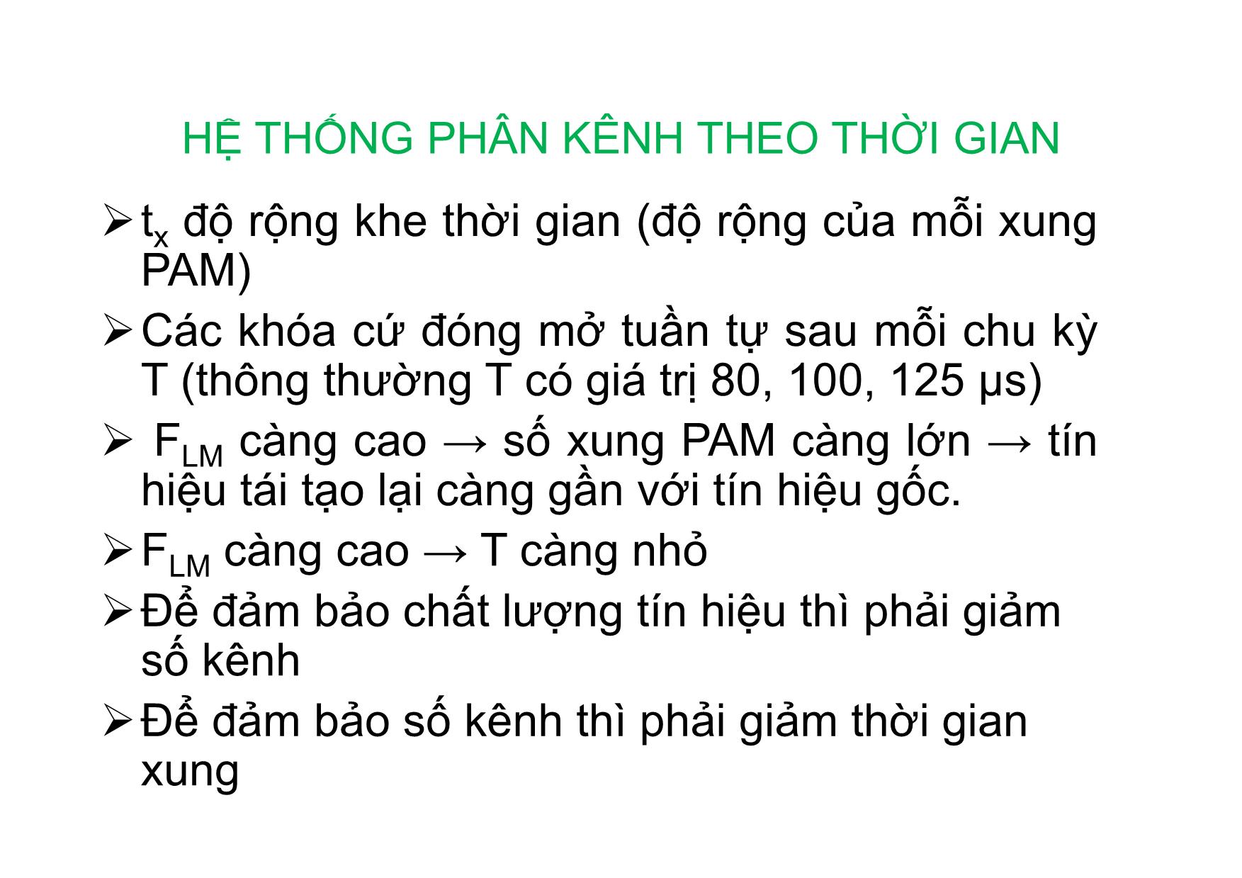 Bài giảng Kỹ thuật chuyên mạch - Chương 2: Điều chế biên độ xung PAM trang 5